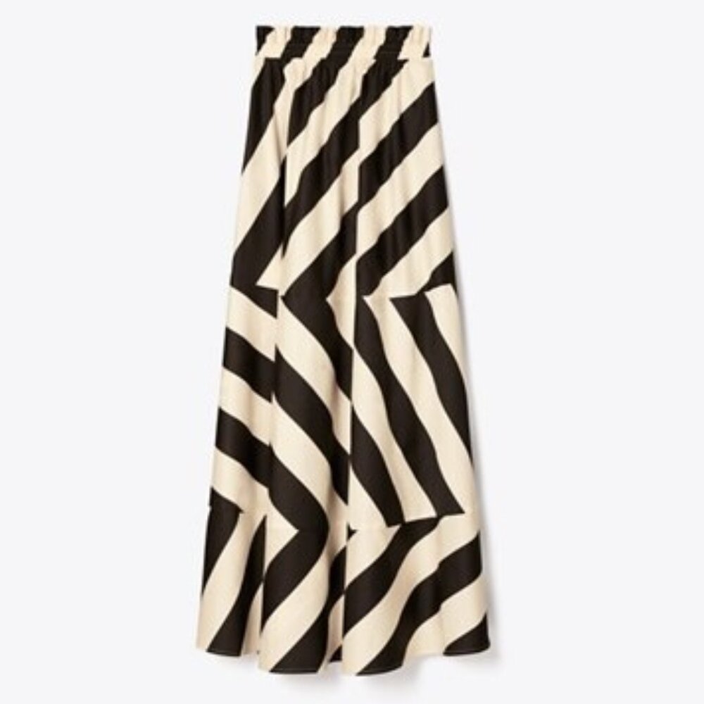 Tory Burch Strapless Striped Cotton-Sateen Maxi Dress EUC XL